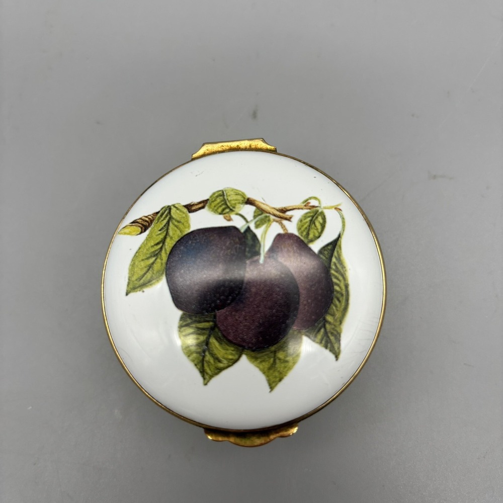Portmeirion Pomona Enamel Trinket Box‎ "PLUM"